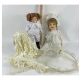 Porcelain Dolls With Dresses, Accessories