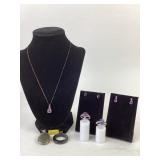 .925 Sterling Silver Jewelry: earrings, necklace,