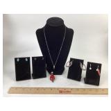 .925 Sterling Silver Jewelry With Earrings, Pendan