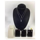 Sterling Silver Jewelry: necklace earrings ring