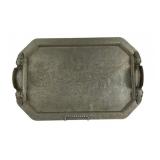 Aluminum ï¿½Chrysanthemumï¿½ Serving Tray with Floral