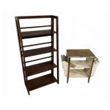 Collapsible Wood shelf, magazine rack sidetable