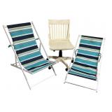 Wood adjustable desk chair, 2 beach lounge Chairs