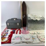 American Tourister Case, Linens, Galvanized Box