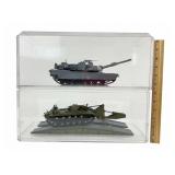 Military Tank Models in Display Cases