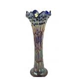 Fenton Blue Carnival Glass Vase