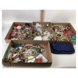 Costume Jewelry With Beaded Handbag