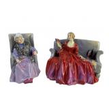 2 Royal Doulton: Girl Sitting with Grandma Joan