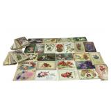 Chromolithic Christmas, Birthday Postcards, Some E