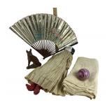 Porcelain Doll, Fan, Glass Ornament, Figurine