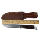 Western Fixed Blade Knife with Leather Sheath