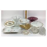 Porcelain, Glass Bowls, Plates, Dishes