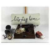 Home Decor Tray With Pillow, Candleholders, Scents