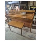 Wurlitzer Piano And Bench With Sheet Music