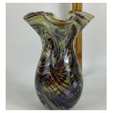 Signed Art Glass Vase by Dottie Boscamp