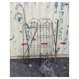 Garden hooks, plant stands, fence posts