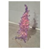 Purple Tinsel Lighted Tree - Works 42 In. Tall
