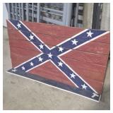 Wood Plank Confederate Flag Painted Wall Hanging