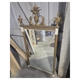 Goldtone Mirror With Ornaye Designs & Beads At