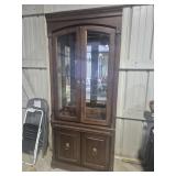 Wood Lighted Curio Cabinet With 2 Glass Door 3