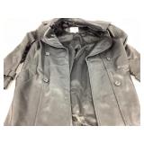 Valerie Stevens Lamb Leather Black Trench Coat