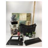 Zen Fountain, Textured Flower Tile Art, Psalm & Lo