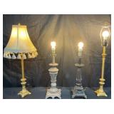 4 ornate table lamps, all work