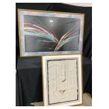 Two framed abstract wall art