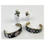 Mexico Alpaca Inlaid mother of pearl bracelets