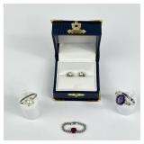 .925 Sterling Silver Gem Shopping Network earrings