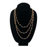 Champagne color Pearl Like necklace 72 inches