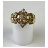 14k ring with clear stones, 6.07g TW, Size 9