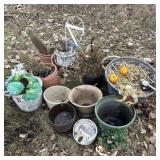 Planters, pots, chair planter stand