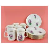 Crown Sterling Bone China set- York Gladiola Desig