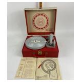 Vintage Red Portable Record Player Case