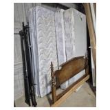 Wood Full Size Headboard With Mattress & Metal
