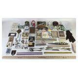 Stone letter opener, Sally Salt Shaker, perfume