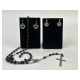 .925 Sterling Silver earrings: Heart 3.12g TW