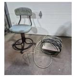 Industrial Swivel Chair, Steel Cable Coil