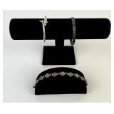 Silver tone Dolphin Bracelet with stamp on fin