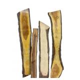 4 live edge wood planks.