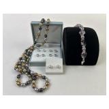 (2) Pearl like necklaces with .925 marked clasps