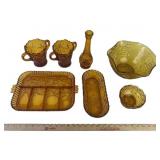 Amber Glass Moon and Stars Candy Dish, Bowls, Tray