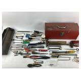 Metal Toolbox With Assorted Hand Tools