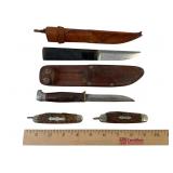 Ka-Bar Fixed Blade Knife in leather sheath 8 in