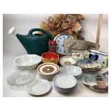 Johnson Brothers Ironware Bowl, Glassware Plates;