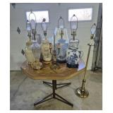 Table Lamps (6) Ceramic With Bird & Floral