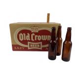 Old Crown Beer Box With Amber Bottles
