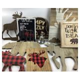 Rustic Woodland Wall Art, Moose, Bear Designs, Shi