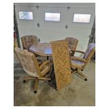 Dining Room Octogonal Table With Leaf & 4